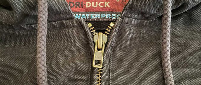 Waterproof jacket with new brass YKK zipper replacement